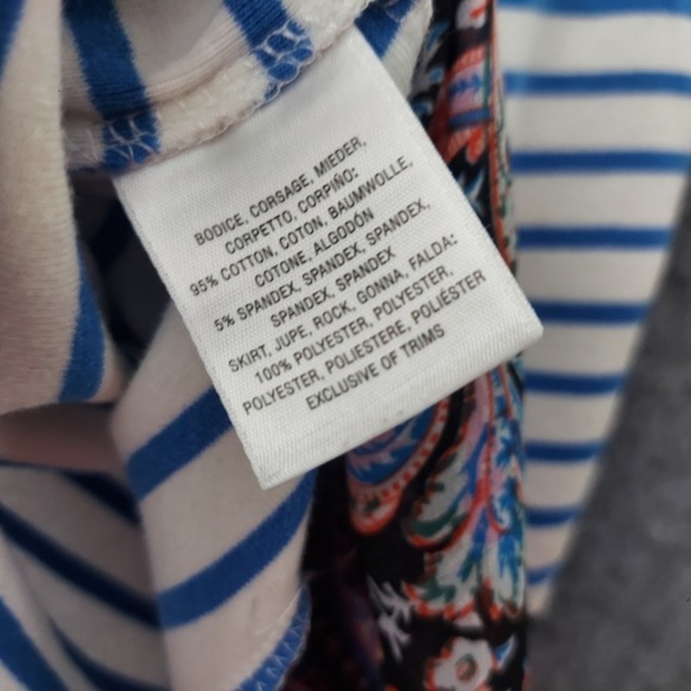 Anthropologie Postmark Tunic S Mix Print Hi‎ Lo Ruffle Chiffon Stretch Coastal - Picture 8 of 16